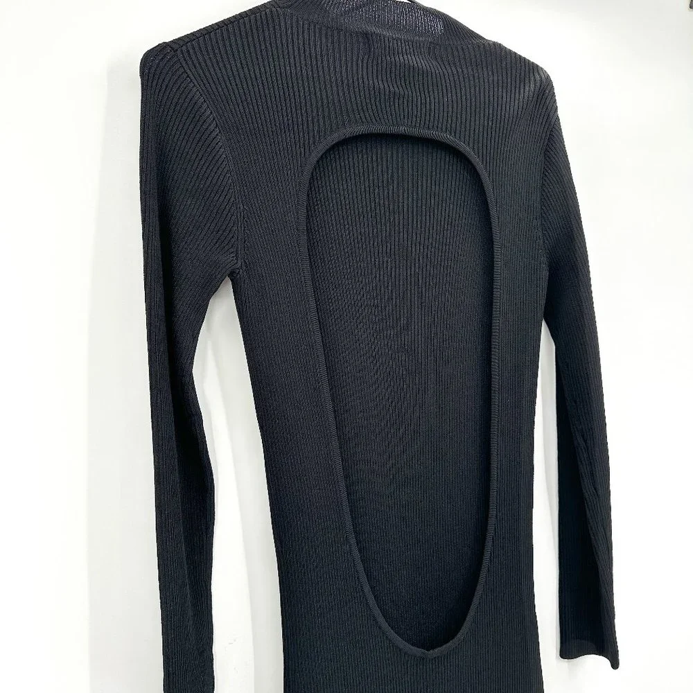 Musier Paris Darc Black Midi Ribbed Dress - Picture 5 of 8